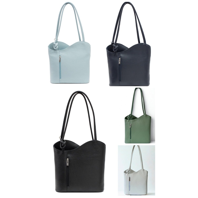 Genuine Italian Leather Convertible Handbag / Backpack