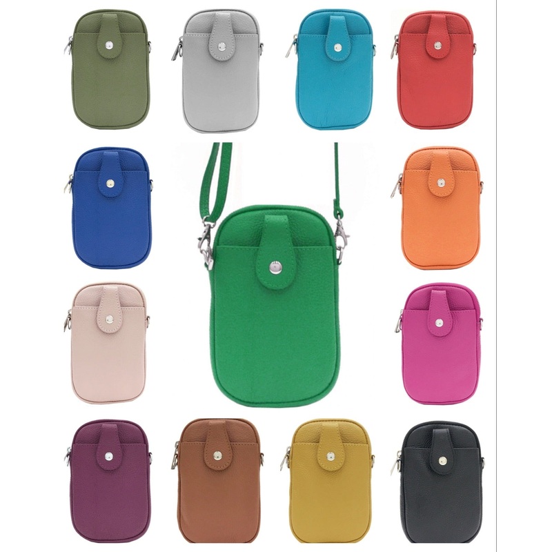 Italian leather crossbody phone bag - lots of colours available