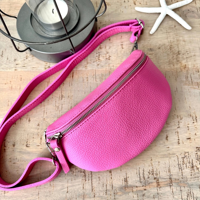 Pastel Pink Leather Bum Bag - Chest Bag