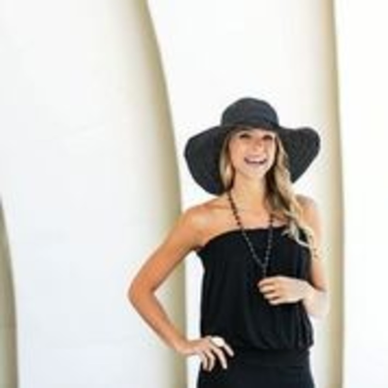 Scrunchie Wide Brim Hat - black with white dots