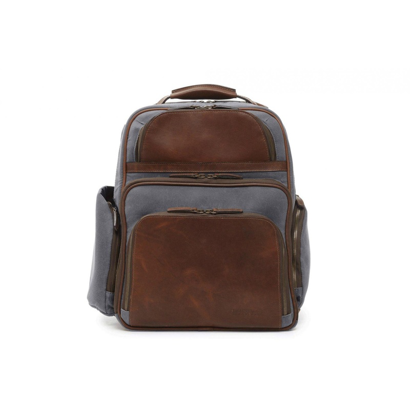 Korchmar Lux Mason Waxed Canvas and Leather Laptop Backpack
