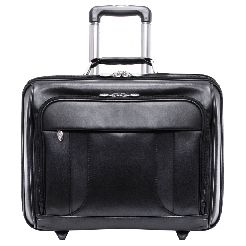 McKlein USA Lasalle 15.6" Leather Wheeled Laptop Overnight w/ Removable Briefcase