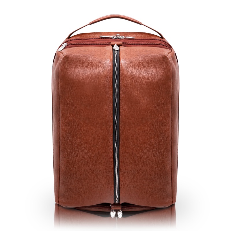 McKlein USA South Shore 17" Leather Carry-All Laptop & Tablet Overnight Backpack