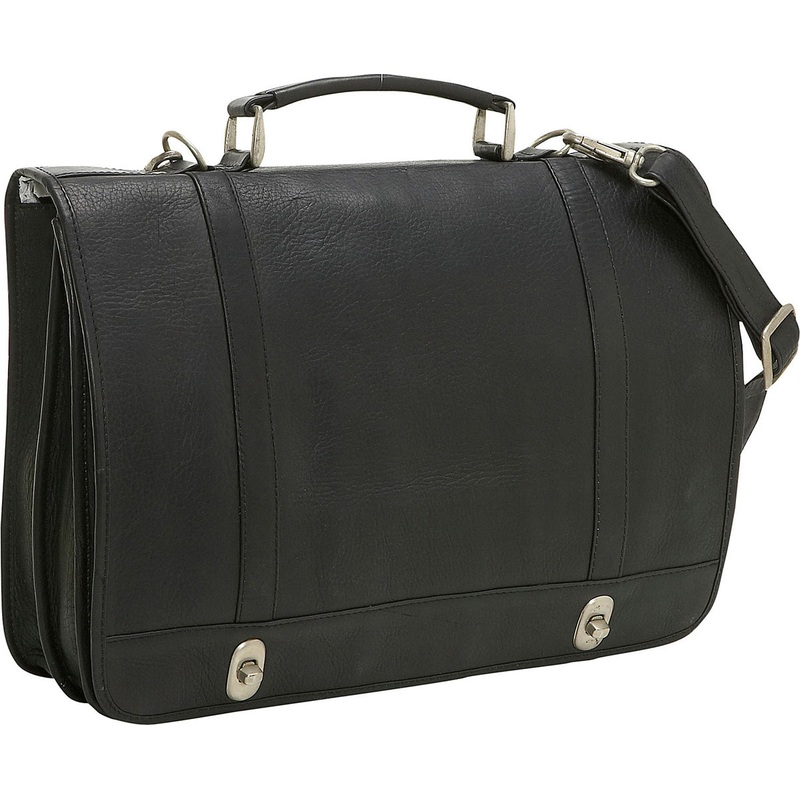 Ledonne Leather Flap Over Twist Lock Brief