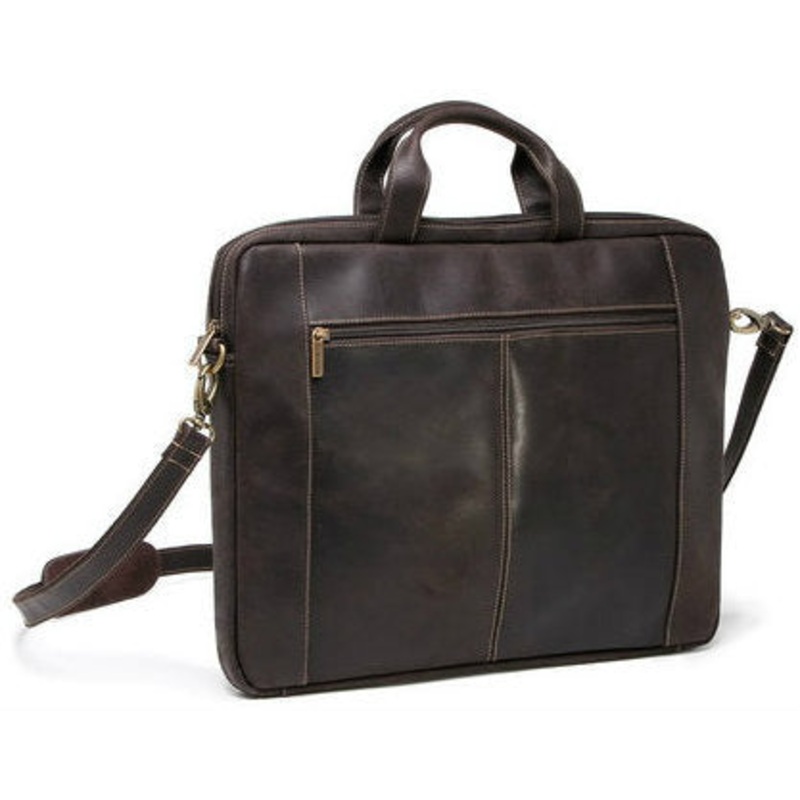 Ledonne Leather Distressed 17In Laptop Slim Brief