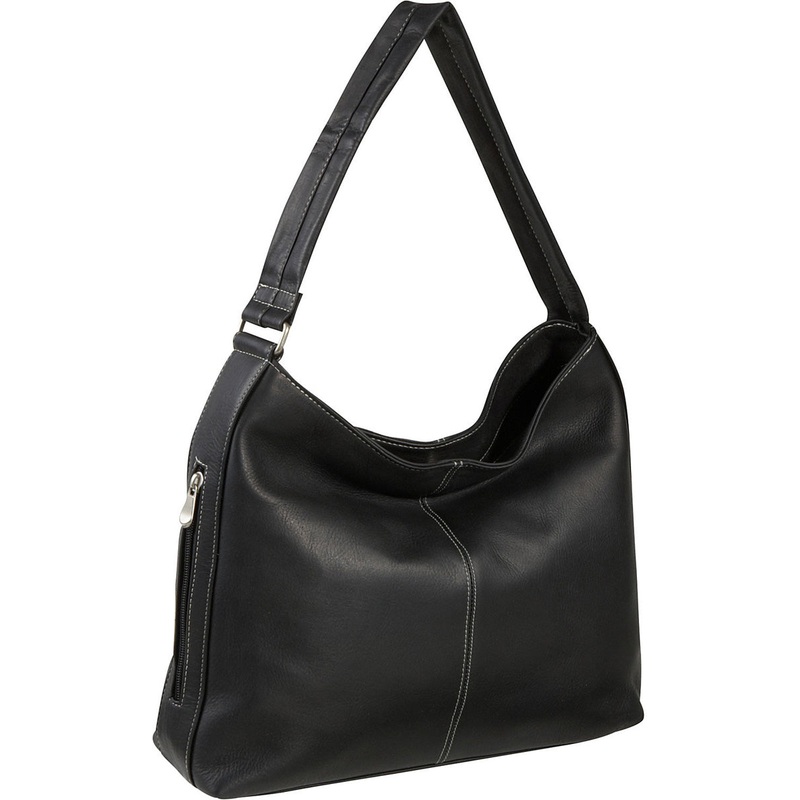 Ledonne Leather Shoulder Tote With Side Zip Pocket