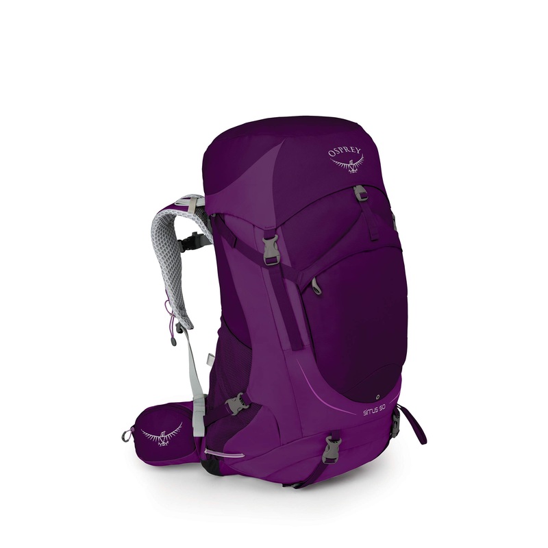 Osprey Packs Sirrus 50 Women's Backpacking Backpack, Ruska Purple, X-Small/Small