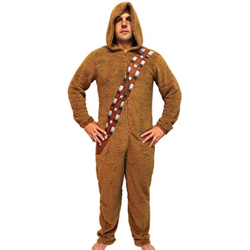 Bioworld Star Wars Chewbacca Wookiee Adult Hooded Costume Union Suit (Large)