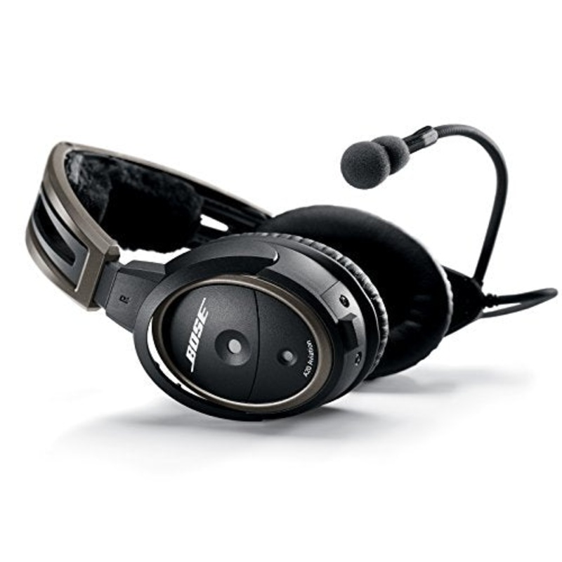 Bose A20 Aviation Headset With Bluetooth Dual Plug Cable, Black