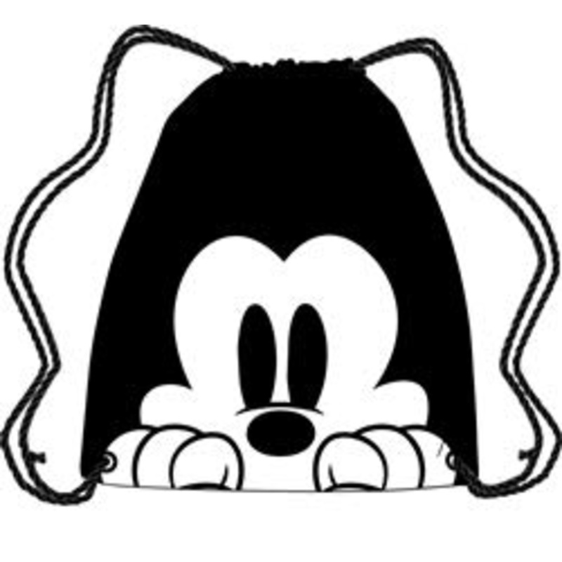 Disney Mickey Mouse Face Drawstring Tote Backpack, Black