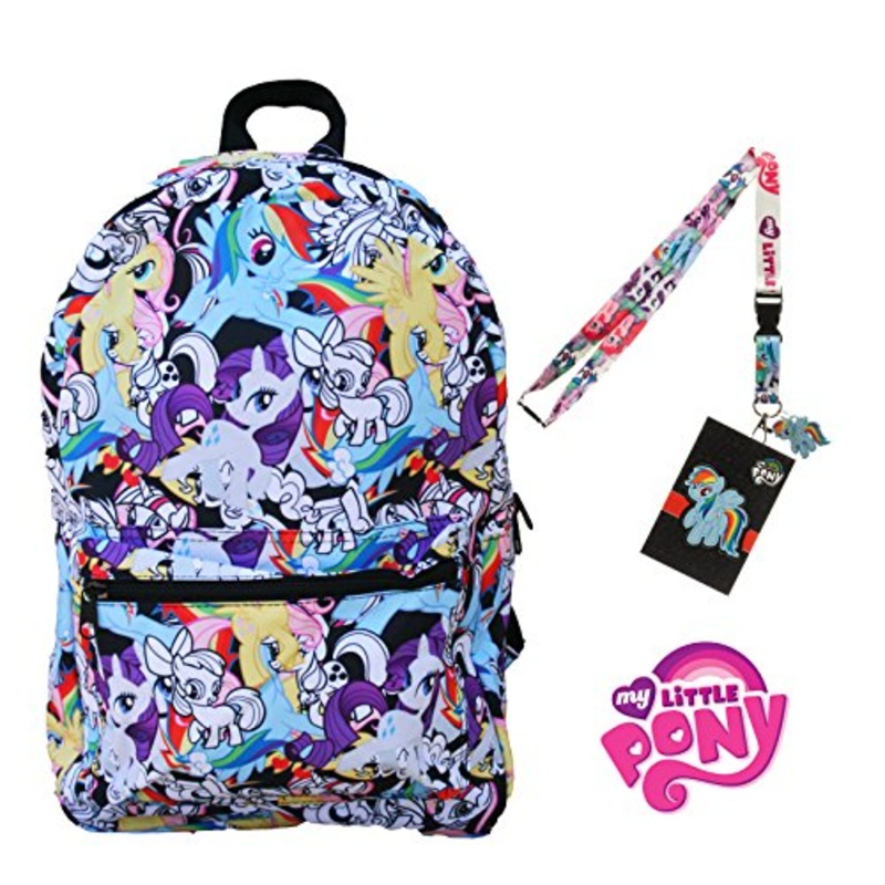 My Little Pony Backpack With Lanyard And Keychain Charm (Draw Art Version)