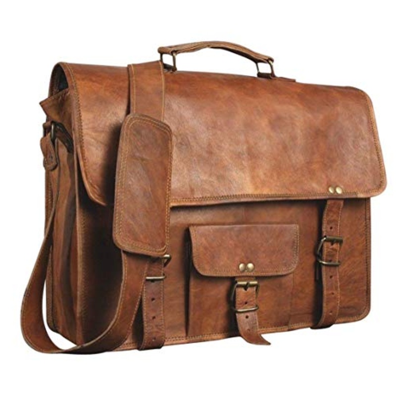 Vintage Handmade Leather Messenger Bag for Laptop Briefcase Satchel Bag (11 X 15)