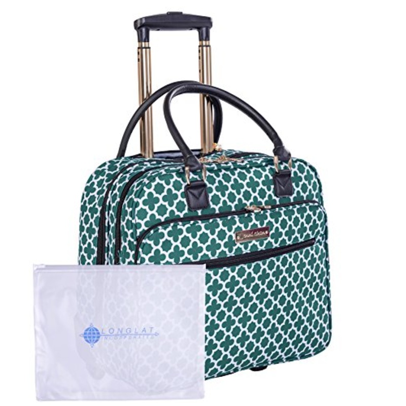Jenni Chan Medley 2-Piece Set 18" Wheeled 311 Bag Travel Tote, Green, One Size