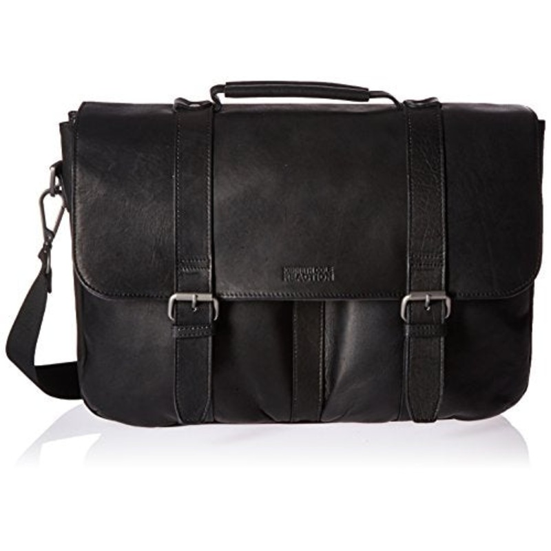 Kenneth Cole Reaction Flap-Shot Flapover Portfolio, Black