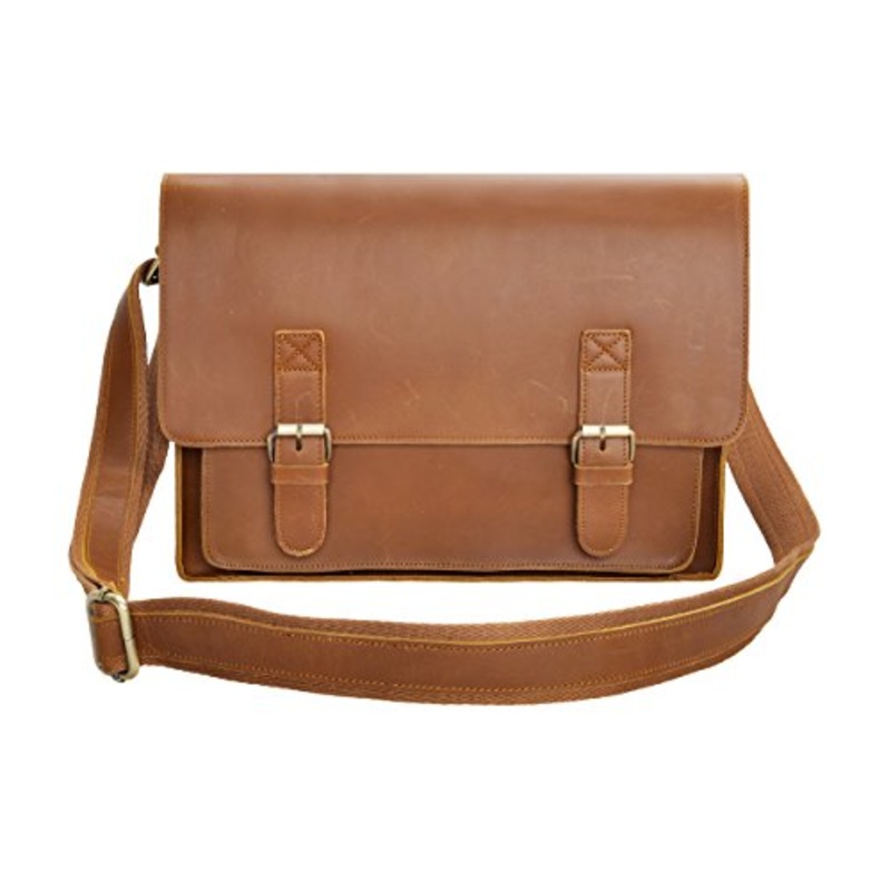 Leather Messenger Bag Zlyc 15.6 Inch Macbook Laptop Bag Vintage Briefcase Men Shoulder Bag