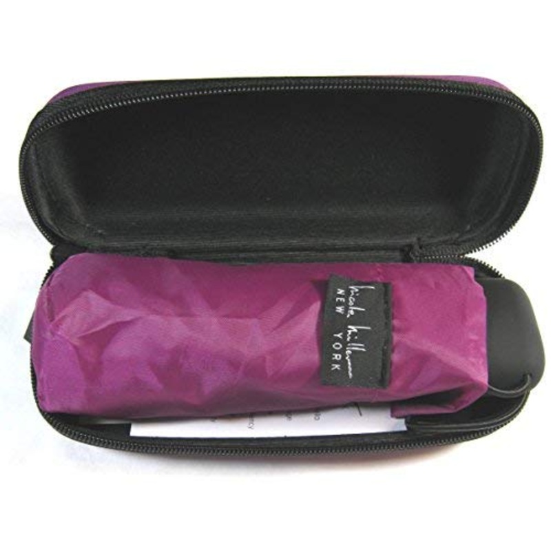 Nicole Miller Micro Mini Umbrella with Hard Eyeglass Carrying Case Mauve