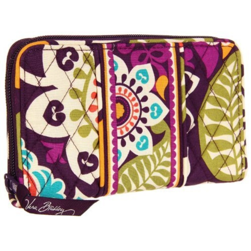 Vera Bradley Accordion Wallet In Plum Crazy