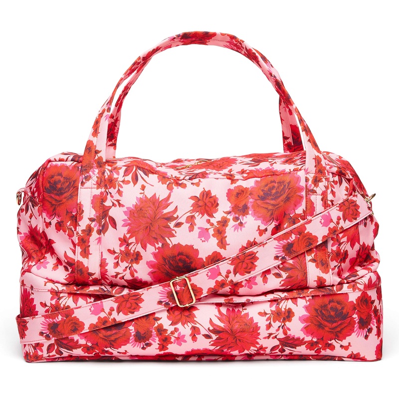 Ban.do Getaway Traveler Bag, Duffle Bag with Shoe Compartment and Removable/Adjustable Shoulder Strap, Potpourri