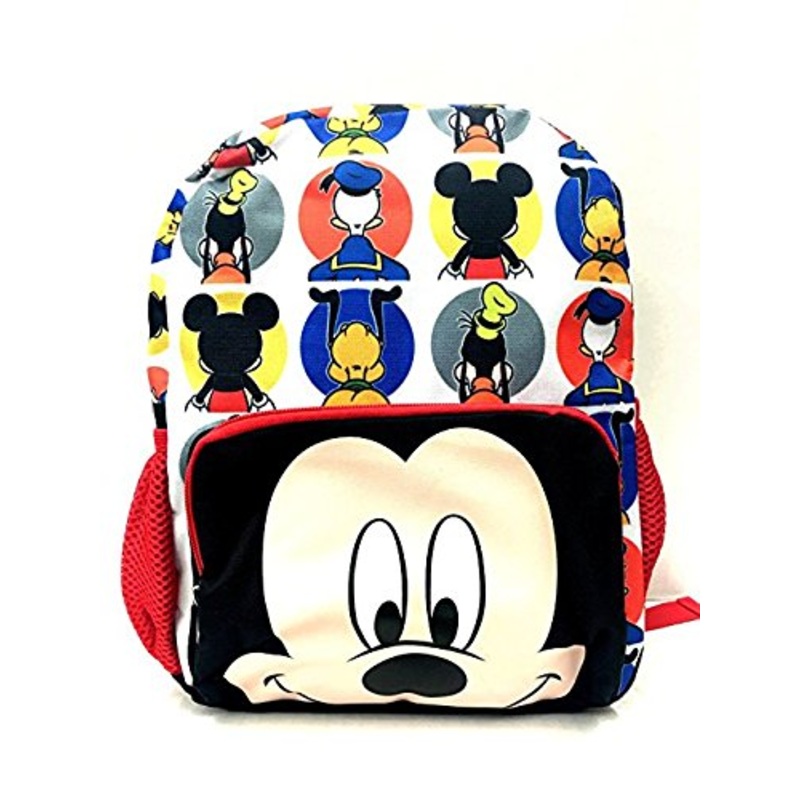 Disney Mickey Mouse Big Face 12 inch All Over Toddler Size Backpack