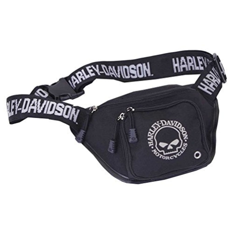 Harley-Davidson Willie G Skull Logo Belt Bag, Water-Resistant, Black 99426-SKULL
