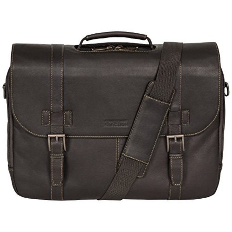 Kenneth Cole Reaction "Show Business" Colombian Leather Double Compartment Flapover