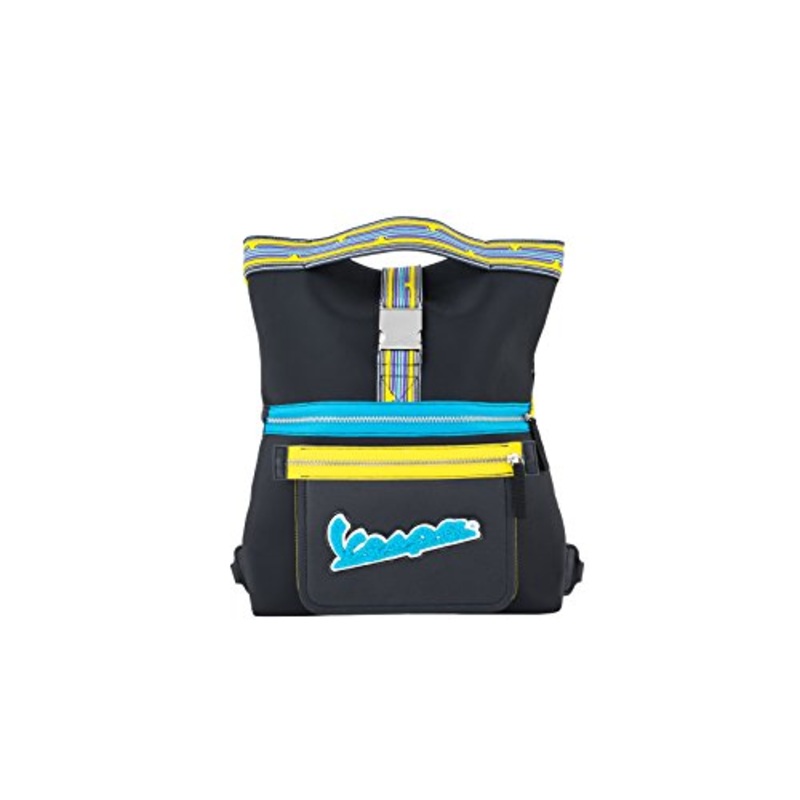 Vespa V-Stripes Tote Bag Black/Yellow