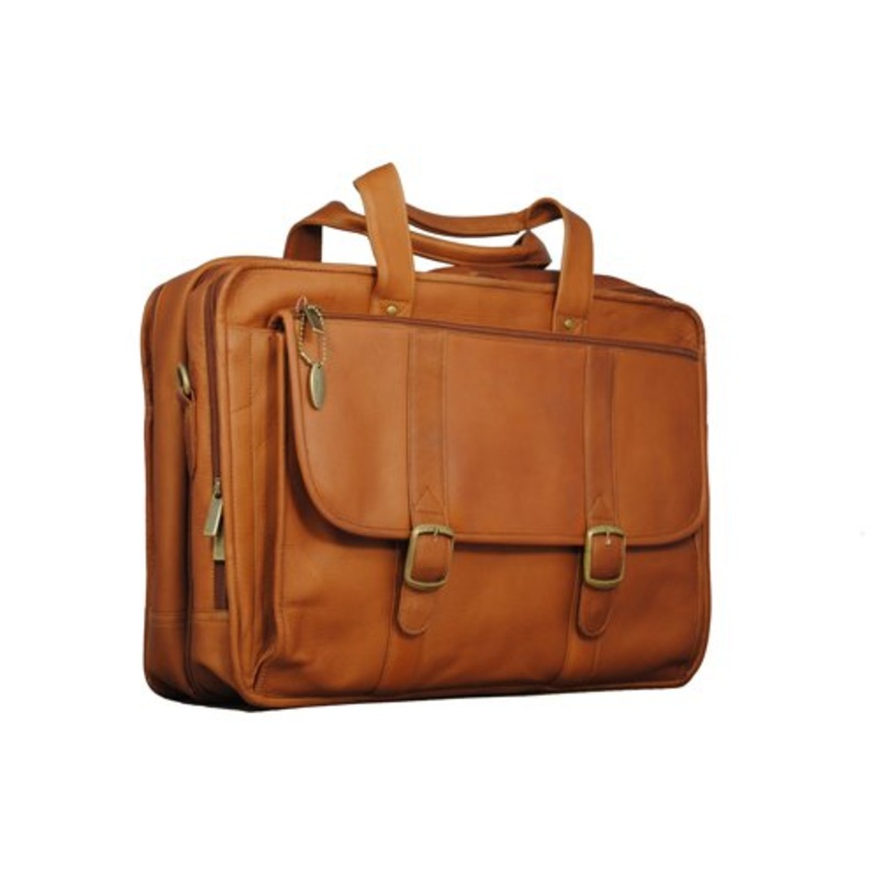 David King & Co. Expandable Laptop Briefcase, Tan, One Size