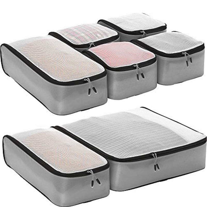 eBags Ultralight Travel Packing Cubes - Lightweight - Ultimate Packer Organizers - 7pc Set - (Grey)