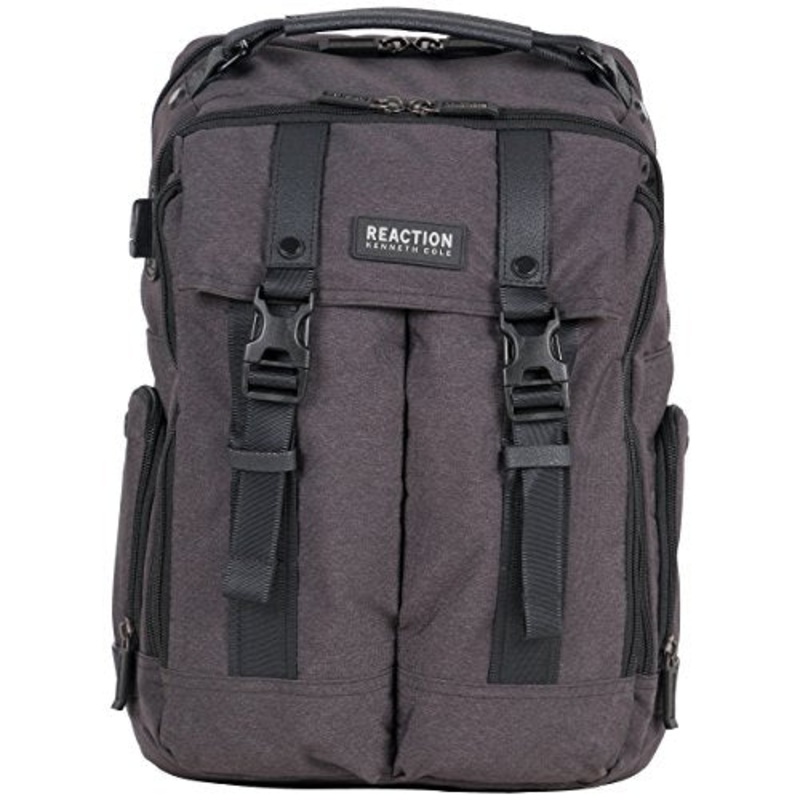 Kenneth Cole Reaction 600D Polyester Dual Compartment 15.6 Computer Business Backpack, Charcoal,