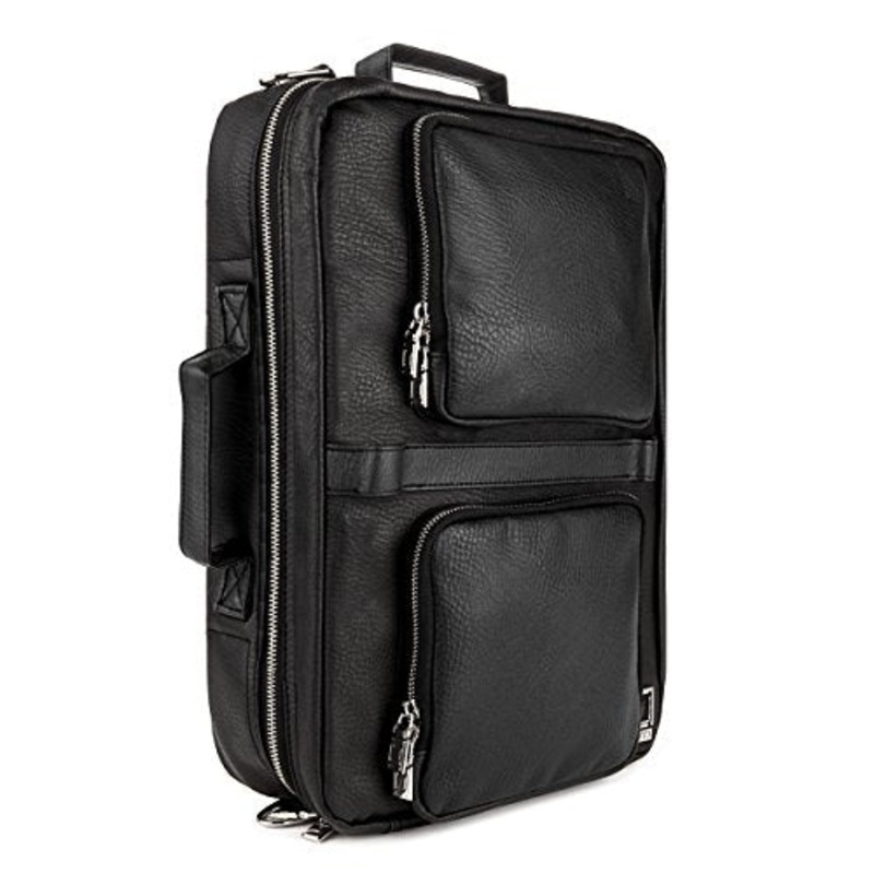 Lencca Quadra  Jet Black Multiple Purpose Backpack / Messenger Bag Fits Apple Macbook Pro Retina