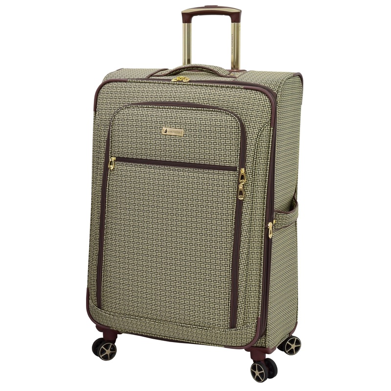 London Fog Softside 28" Spinner, Tan Square Jacquard