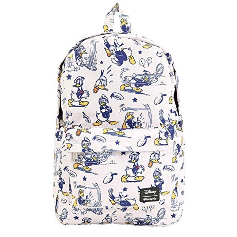 Loungefly Disneys Donald Duck Print Backpack, White, Standard