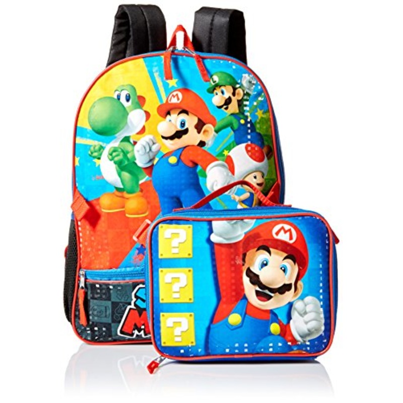 Nintendo Boys' Mario Backpack With Lunch, Blue