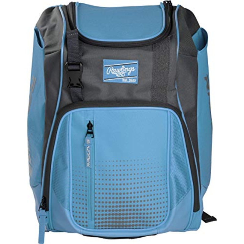 Rawlings Franchise Baseball/Softball Backpack Bag, Columbia Blue