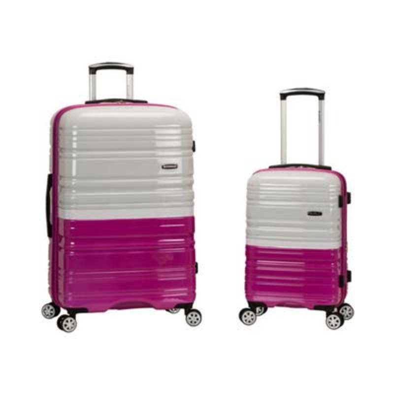 Rockland 20 Inch 28 Inch 2 Piece Expandable Abs Spinner Set, MAGENTA/WHITE