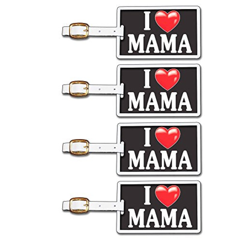 Tag Crazy I Heart Mama Four Pack, Black/White/Red, One Size