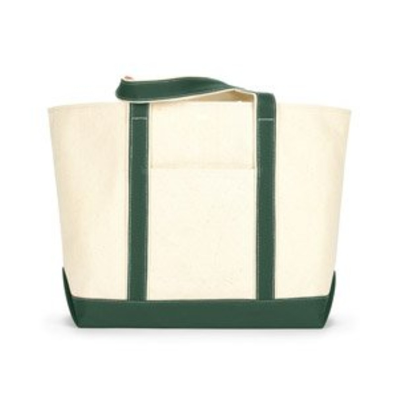Ultraclub 8872 Extra-Large Canvas Boat Tote Bag - Natural & Forest