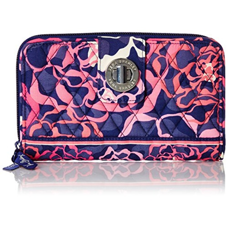 Vera Bradley Turnlock 2 Wallet, Katalina Pink, One Size