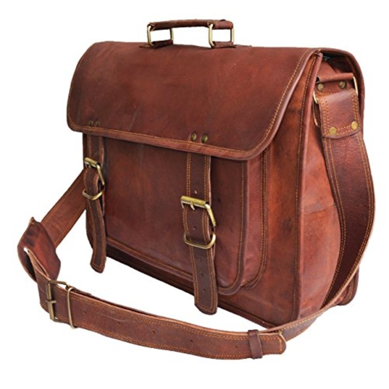 Vintage Crafts Genuine Men'S Leather Messenger Laptop Briefcase Satchel Mens Bag