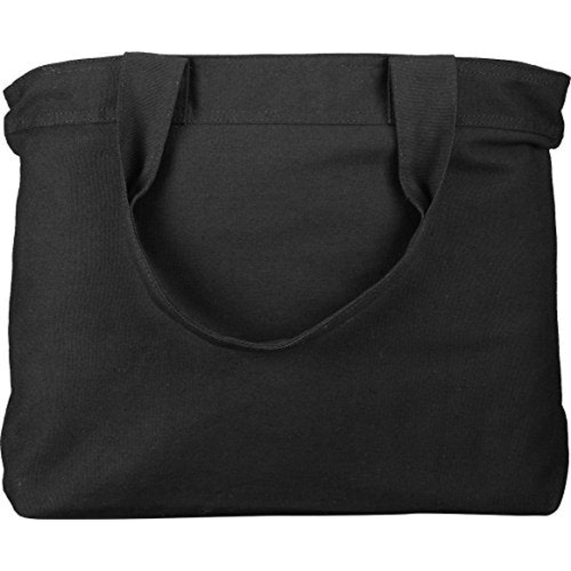 Zuzify Canvas Zippered Tote Bag. Dx0787 Os Black/ Black