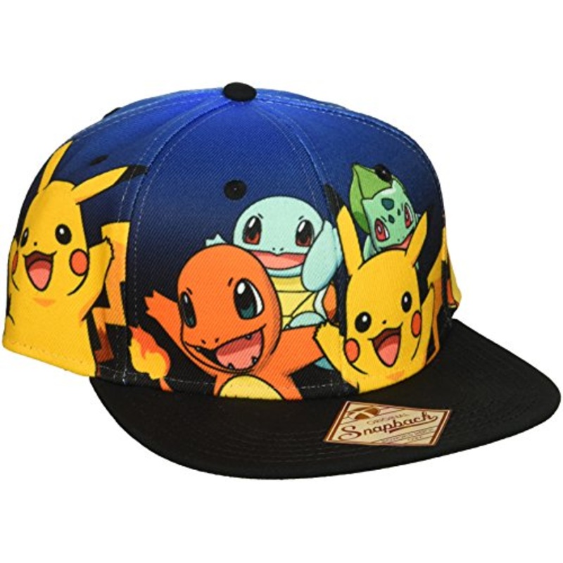 Bioworld Pokemon The Original Starters Blue Gradient Snapback Cap