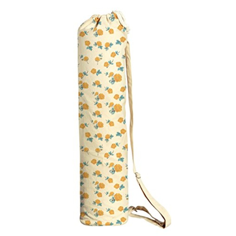 Elegant Seamless Floral Pattern Printed Canvas Yoga Mat Bags Carriers Was_41