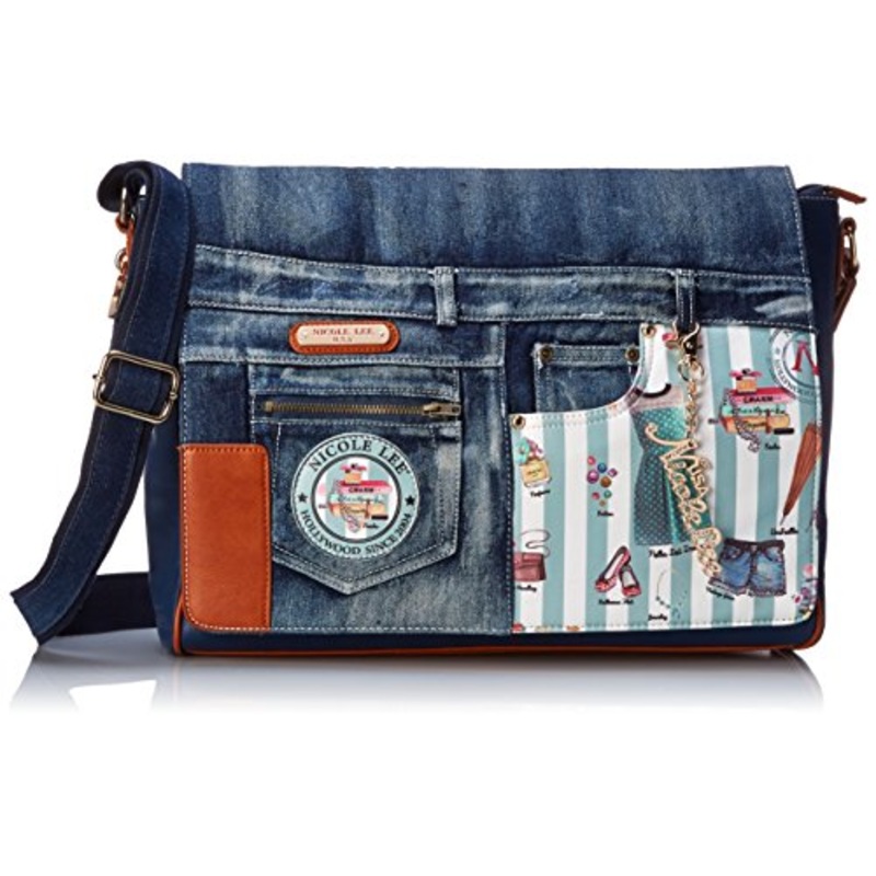 Nicole Lee Messenger Bag With 15 Inch Laptop Compartment, Doll House Mint, One Size