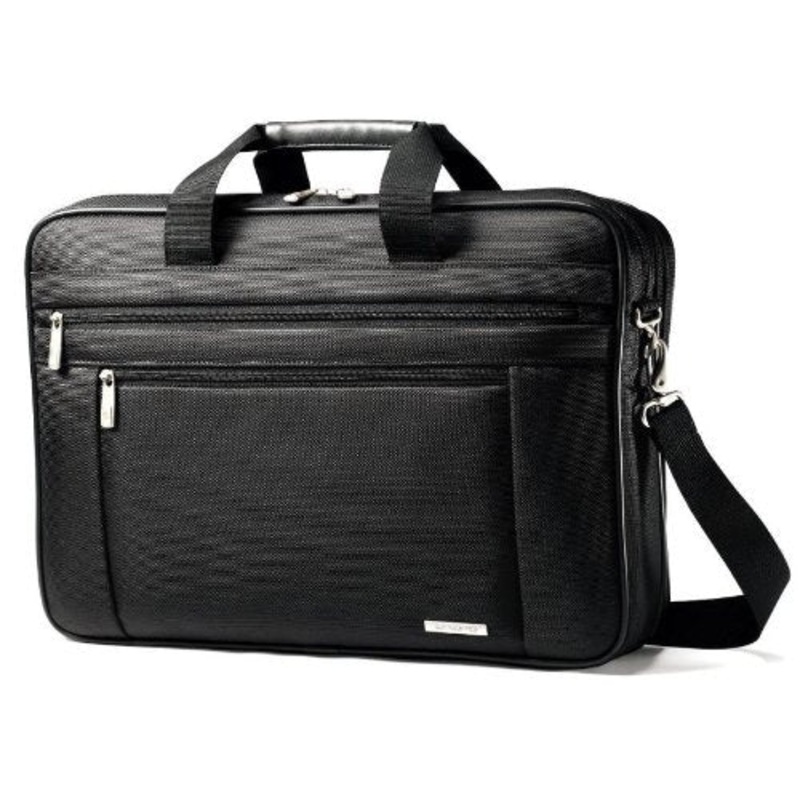 Samsonite 17" Classic Slimbrief Notebook Case, Ballistic Nylon, 17-3/4 X 4-1/2 X 12, Black