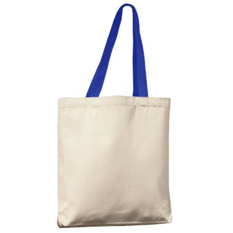 Ultraclub 8868 Uc Canvas Tote - Natural/Royal - One