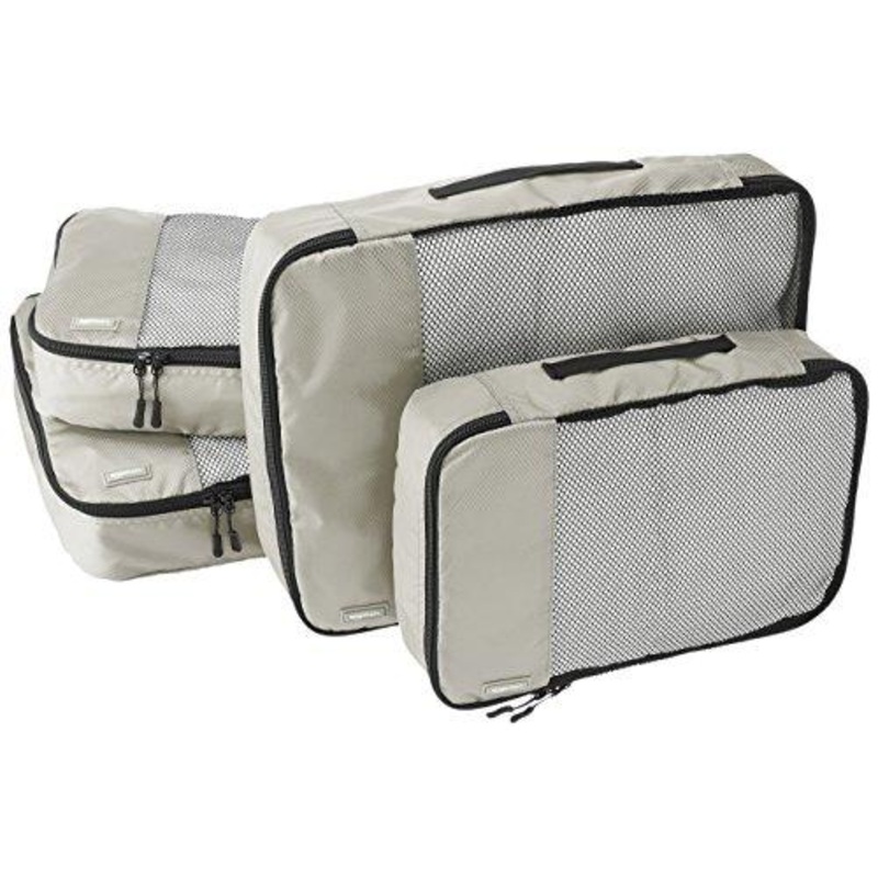 Amazonbasics 4-Piece Packing Cube Set - 2 Medium And 2 Large, Gray