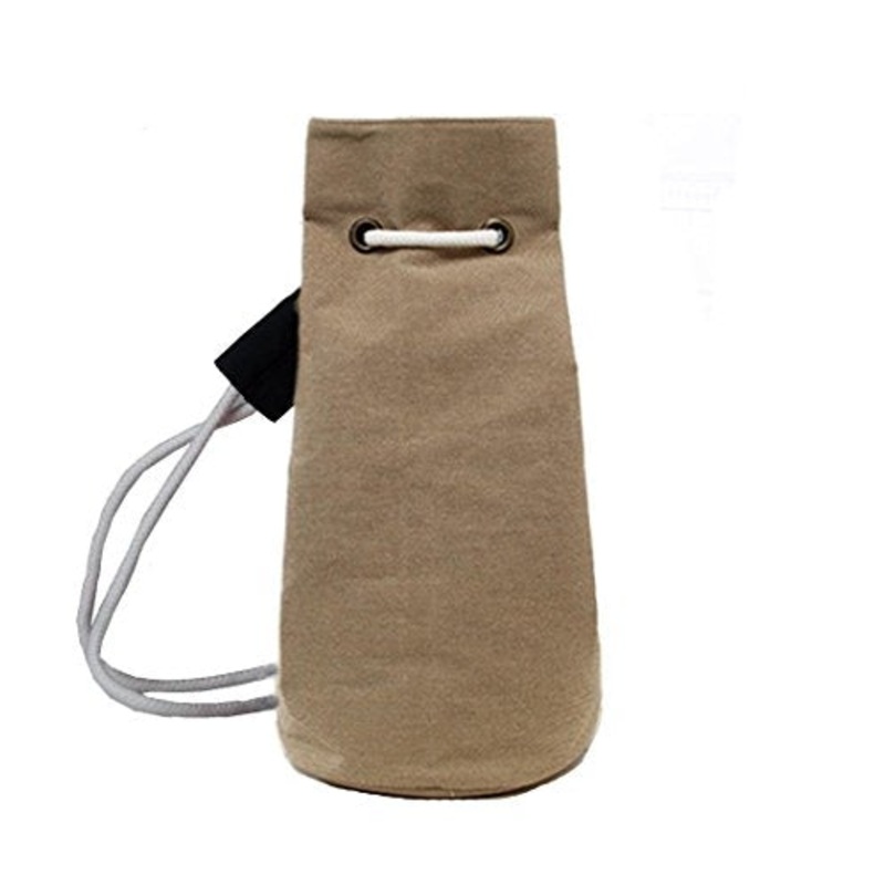 Bibitime Bucket Cylindrical Shaped Drawstring Backpack Trip Sack Pack Cinch Canvas Gym String Bag