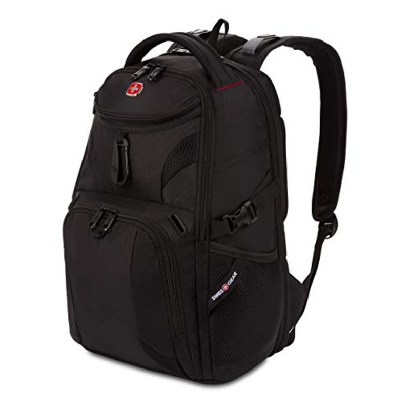 SWISSGEAR 1900 ScanSmart Mini/Slim Version Laptop Backpack | Fits Most 13 Inch Laptops and Tablets | TSA Friendly Backpack | Ideal for Work, Travel, School, College, and Commuting, 16 x 11 x 6- Black