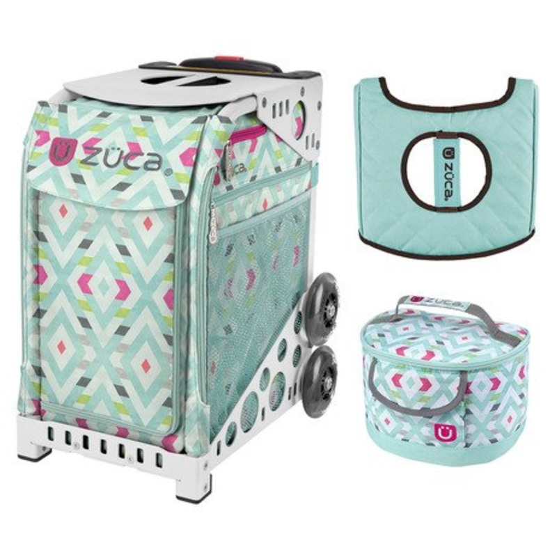 Zuca Sport Bag - Chevron With Gift Lunchbox And Seat Cover , White