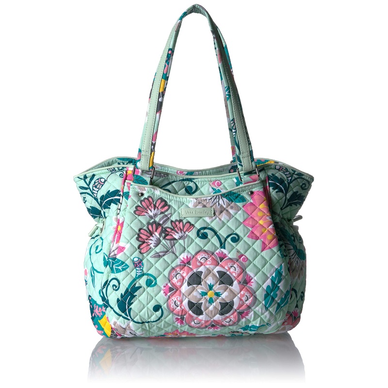 Vera Bradley Signature Cotton Glenna, Mint Flowers